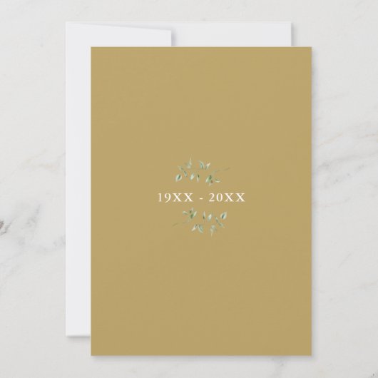 Invitation 50e anniversaire Mariage Verdure Script or (Dos)