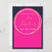 Invitation 50e anniversaire Marine Hot rose Anniversaire (Dos)