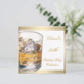 Invitation 50e anniversaire Mens Sepia Gold Boissons froides  (Debout devant)