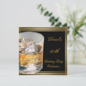 Invitation 50e anniversaire Mens Sepia Gold Boissons froides (Debout devant)