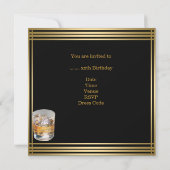 Invitation 50e anniversaire Mens Sepia Gold Boissons froides (Dos)