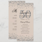 Invitation 50e Anniversaire Menu Argent Champagne (Devant / Derrière)