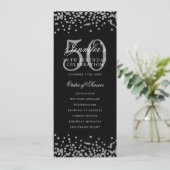 Invitation 50e Anniversaire Menu Merci U Silver Confetti (Debout devant)