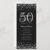Invitation 50e Anniversaire Menu Merci U Silver Confetti (Devant)
