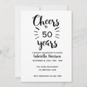 Invitation 50e anniversaire minimaliste (Devant)