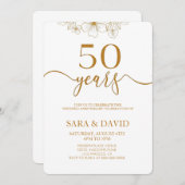Invitation 50e anniversaire minimaliste mariage (Devant / Derrière)
