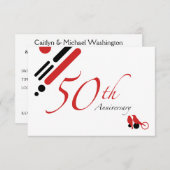 Invitation 50e anniversaire (mod oiseaux) (Devant / Derrière)