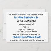 Invitation 50e anniversaire Modèle de l'invitation (Dos)