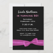 Invitation 50e anniversaire Modèle Magenta Pink Bow W422 (Dos)