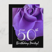 Invitation 50e anniversaire Modèle violet Rose pour son W419 (Devant / Derrière)
