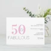 Invitation 50e anniversaire Modern Pink 50 et Fabulous Party (Debout devant)