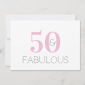 Invitation 50e anniversaire Modern Pink 50 et Fabulous Party (Dos)