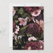 Invitation 50e anniversaire Moderne Dark Moody Bourgogne Flor (Dos)