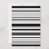 Invitation 50e anniversaire moderne noir blanc gris rayures (Dos)
