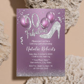 Invitation 50e anniversaire moderne violet & argent Fabuleux 