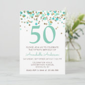 Invitation 50e Anniversaire Monnaie d'or Parties scintillant (Debout devant)