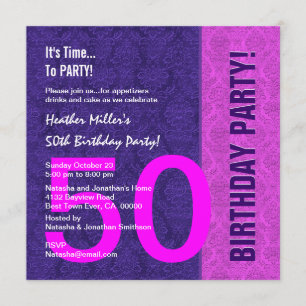 Invitation 50e anniversaire Motif de couleurs modernes et arg