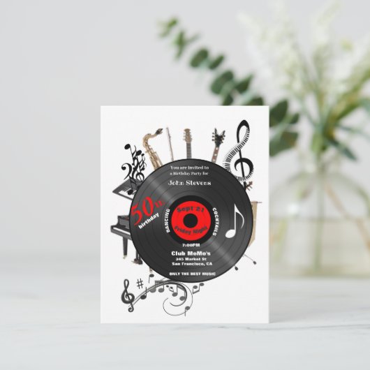 Invitation 50e Anniversaire Musical Instruments Party (Debout devant)