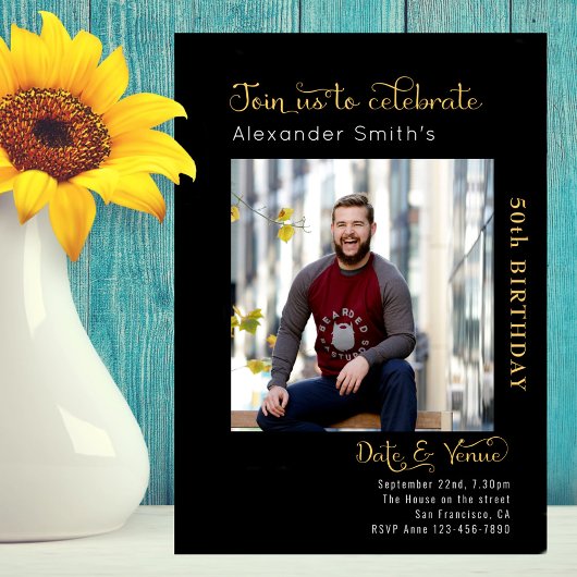 Invitation 50e anniversaire Noir