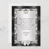 Invitation 50e anniversaire noir blanc damas (Dos)