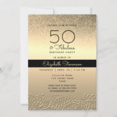 Invitation 50e anniversaire noir et or (Devant)