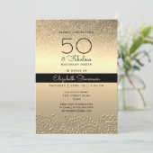 Invitation 50e anniversaire noir et or (Debout devant)
