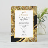 Invitation 50e anniversaire noir et or (Debout devant)