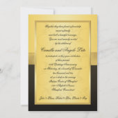 Invitation 50e anniversaire or et joaillerie noire fleurie (Dos)