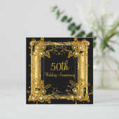 Invitation 50e Anniversaire Or Noir Diamant Tourbillon Floral (Debout devant)