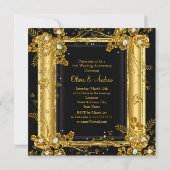 Invitation 50e Anniversaire Or Noir Diamant Tourbillon Floral (Dos)