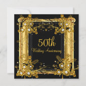 Invitation 50e Anniversaire Or Noir Diamant Tourbillon Floral (Devant)