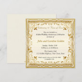 Invitation 50e anniversaire Or Orné (Devant / Derrière)