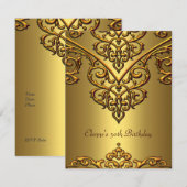 Invitation 50e Anniversaire Or sur revêtement d'or (Devant / Derrière)