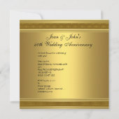 Invitation 50e Anniversaire Ornate Rouge Bijoux Coeur Or (Dos)