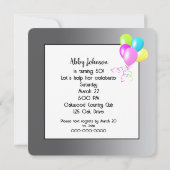 Invitation 50e anniversaire Ours de Panda avec Hula Hoop (Dos)