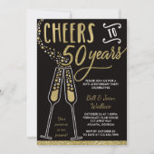 Invitation 50e anniversaire, paillettes/foillettes (Devant)