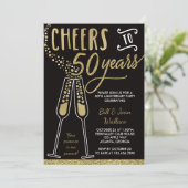 Invitation 50e anniversaire, paillettes/foillettes (Debout devant)
