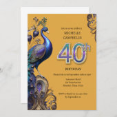 Invitation 50e anniversaire, paon (Devant / Derrière)