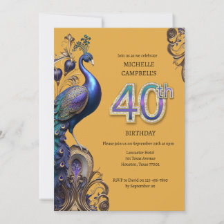 Invitation 50e anniversaire, paon