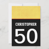 Invitation 50e anniversaire Partie moderne Jaune rouge Noir A (Devant)
