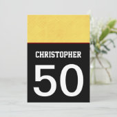 Invitation 50e anniversaire Partie moderne Jaune rouge Noir A (Debout devant)