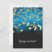 Invitation 50e anniversaire Parties scintillant d'or bleu aqu (Dos)