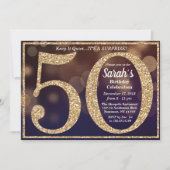 Invitation 50e anniversaire Parties scintillant jalon Invitat (Devant)