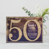 Invitation 50e anniversaire Parties scintillant jalon Invitat (Debout devant)