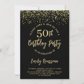 Invitation 50e anniversaire Parties scintillant or Confetti N (Devant)