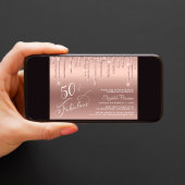 Invitation 50e anniversaire Parties scintillant Rose or