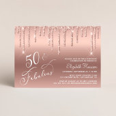 Invitation 50e anniversaire Parties scintillant Rose or
