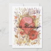 Invitation 50e anniversaire Pavot rouge (Devant)