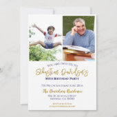 Invitation 50e anniversaire Photo Gold Blue (Devant)