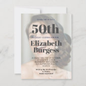 Invitation 50e anniversaire Photo moderne Surprise (Dos)